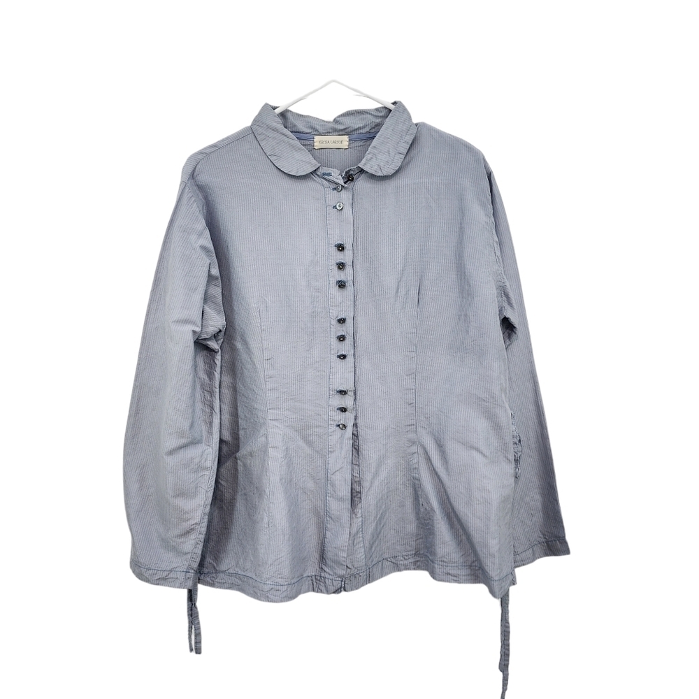 Krista Larson Women's Stripes Button Front Top - OS
